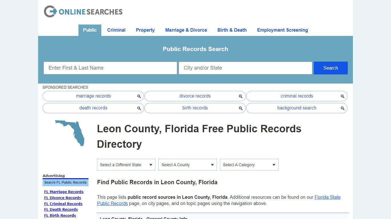 Leon County, Florida Public Records Directory